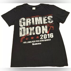 S The Walking Dead Grimes Dixon 2016 T-shirt Graphic T